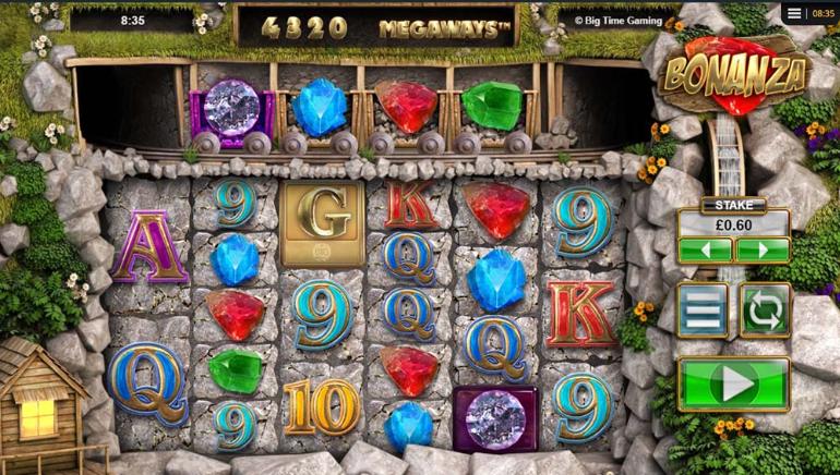 Bonanza Megaways - mining slot with additional reel